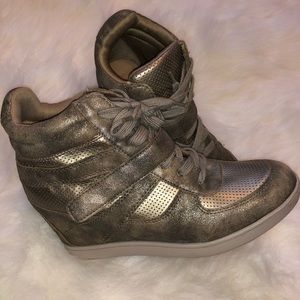 Xhilaration Gold Wedge Sneakers